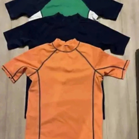 Set Of 3 LANDS' END Youth M (10/12)  T Shirts Sports Orange Blue Light Blue - Picture 2 of 9